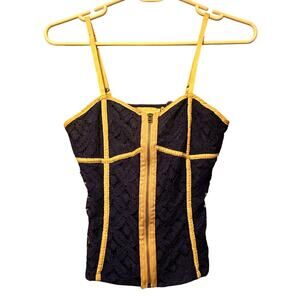 Coincidence & Chance y2k zip front lace tank size small